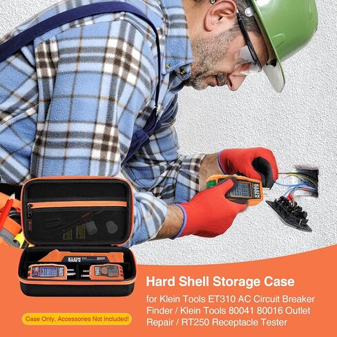 حافظة SITHON متوافقة مع أداة البحث عن قاطع الدائرة ET310 AC من Klein Tools، ومجموعة أدوات إصلاح منفذ 80041 واختبار وعاء RT250 GFCI، وحقيبة تنظيم تخزين الأدوات الكهربائية ذات الغلاف الصلب (الجراب فقط) in Kuwait
