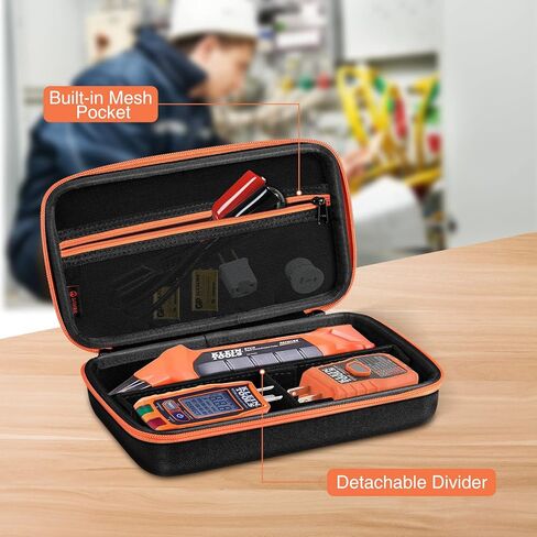 حافظة SITHON متوافقة مع أداة البحث عن قاطع الدائرة ET310 AC من Klein Tools، ومجموعة أدوات إصلاح منفذ 80041 واختبار وعاء RT250 GFCI، وحقيبة تنظيم تخزين الأدوات الكهربائية ذات الغلاف الصلب (الجراب فقط) in Kuwait