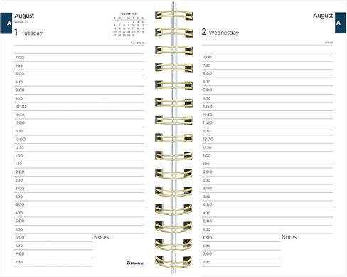 Blueline Essential Academic Daily/Monthly Planner, August 2023 to July 2024, Gold Twin-Wire Binding, Poly Cover, 8" x 5", Blossom Design, Pink (CA214PG.01-24) in Saudi Arabia
