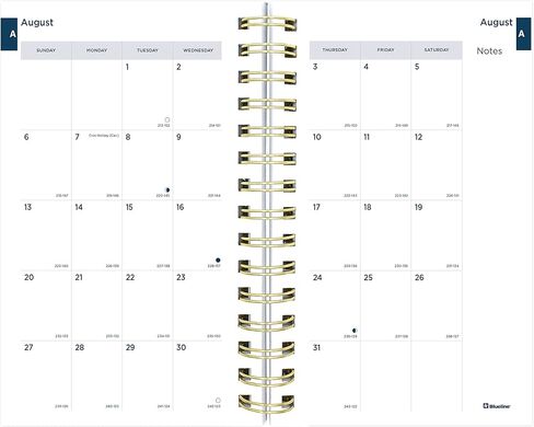Blueline Essential Academic Daily/Monthly Planner, August 2023 to July 2024, Gold Twin-Wire Binding, Poly Cover, 8" x 5", Blossom Design, Pink (CA214PG.01-24) in Saudi Arabia