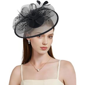 Markest Fascinators for Women Tea Party Hats Flower Derby Hat Party Headwear for Cocktail, Wedding, Church
