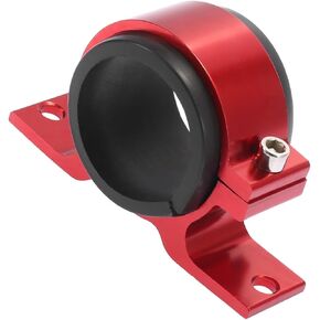 Motoforti Car Oil Fuel Gas Pump Mounting Bracket 46mm Single Clamp Cradle Aluminum Alloy Red Long-Lasting