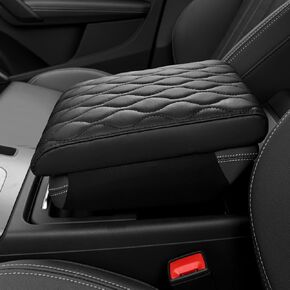 Car Center Console Cover pad PU Leather,Black Armrest Box mat, Vehicle Arm Rest Cushion Protector,Memory Foam napa Leather,Consoles Hand Rest Pillow (sizeB 14 x 8 x 2.2 inch) in Kuwait