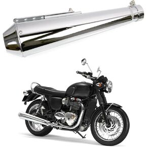 Sporacingrts Stainless Steel Motorcycle Exhaust Muffler Silencer Pipe Inlet 1.46 1.54 1.65 1.77Inch Motorcycle Exhaust with Moveable DB Killer for Dirt Bike Street Bike Scooter(Silver)