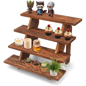 Manspdier Wooden Display Stand Wood Cupcake Tool Free ، Rustic Risers للعرض