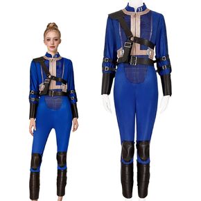 Kvikci Dweller Jumpsuit Costume 2024 TV Series Vault 33 Lucy Cosplay Blue Bodysuit Suit for Adult Halloween
