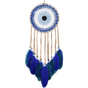 Holmgren Evil Erev Dream Dream Cathers - Blue Dream Catcher for Decor Decor Evil Evil Eye Wall معلق لغرفة النوم ، وسحر حظ سعيد للمكاتب المنزلية تزيين غرفة المعيشة