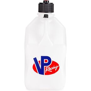 VP Racing 5.5 Gallon Motorsport Racing Liquid Container Utility Jug Can with Contoured Handle, Multipurpose Cap and Rubber Gaskets, White