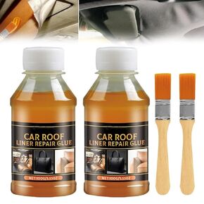 Headliner Repair Glue, Car Headliner Adhesive 100ml, Car Roof Liner Quick Repair Adhesive Glue, Car Ceiling Fabric Glue Kit, Leather Glue Repair for Cars (2)