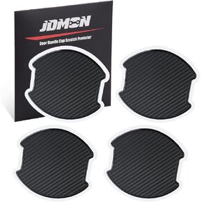 jdmon باب السيارة مقبض كوب الخدش واقي ، 4pcs tpu الكربون الألياف نسيج الباب وعاء 3D ملصقات ملصقات عالمية ملائمة مقبض غطاء الطلاء (ل)