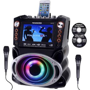 كاريوكي يو اس اي نظام DVD/CD+G/MP3+G مع شاشة ملونة رقمية TFT مقاس 7 انش، وظيفة التسجيل، مشغل كاريوكي بلوتوث ومنفذ HDMI (GF946)