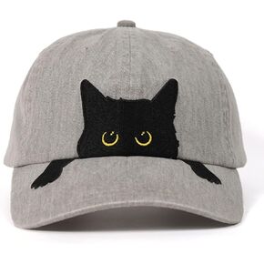 InnoBeta Black Cat Lovers Gifts for Women, Men, Adjustable Embroidered Hat for Birthday, Christmas