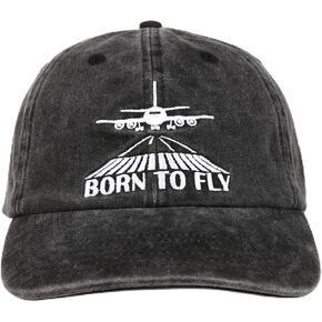 InnoBeta Pilot Gifts Cap for Men Women - Adjustable Vintage Washed Cotton Embroidered Hat - Aviation, Airplane Gifts for Aviator