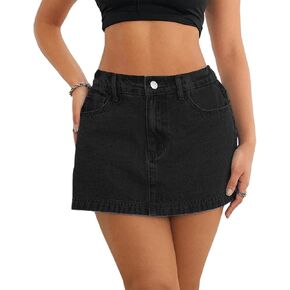Jean Skorts for Woman Trendy High Waisted Stretchy Y2k Mini Skirt Denim Shorts Skort