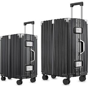 3-Piece Zipperless Luggage Set | 20/24/28 Inch Airline Approved | TSA Lock, Scratch-Proof Hardshell & Silent Wheels | Lightweight Carry-On for Business Travel (Black)