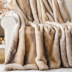 Battilo Home Luxury Mink Faux Fur Fur بطانية ، بطانية فرو دافئة ناعمة ناعمة للسرير ، والأريكة ، والأريكة ، والكرسي ، ورمي الفراء السميك والبطانيات للديكور المنزلي ، 60 "x80"