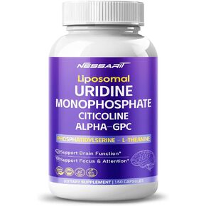 Monophosphate uridine ، سيتيسيولين ، ألفا-GPC ، الفوسفاتيديلسيرين و L-theanine-دعم وظيفة الدماغ والتركيز-150 كبسولة-مصنوعة في الولايات المتحدة الأمريكية