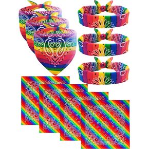 mayam Llxieym Rainbow Bandanas Gay Pride LGBTQ Bandana Headband Hippie Bandana Square Scarf for Party and Daily Wear (10)