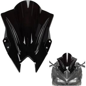Windshield for NINJA500 SE 2024 2025, PSLER Windscreen Double Bubble Wind Deflector Protector Fairing for NINJA500 SE NINJA 500 2024 2025 (Black)