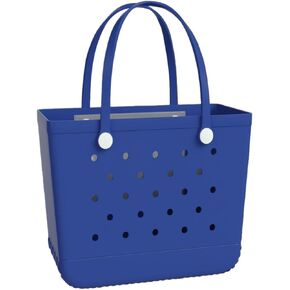 X-Large Beach Tote, Waterproof Zipper Inner Bag, Washable Durable Rubber Tote, Leisure and Storage Bag