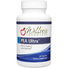 موارد العافية PEA ULTRA مع البازلاء Levagen+ عالية الامتصاص من أجل الألم البسيط وعدم الراحة ، 300 ملغ بالميليثانولاميد مع Lipisperse (60 كبسولة)