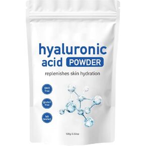 Hyaluronic Acid Powder, Hyaluronic Acid Powder for Skincare, DIY Facial Serum,Low Molecular Weight, Water Soluble Hydrating Ingredient for Skin Moisture (1PCS)