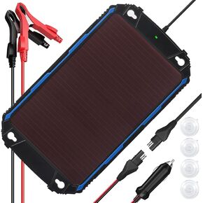 Suner Power Power مقاوم للماء 12W 12V شاحن البطارية الشمسية وصيانة المحترفين ، وحدة تحكم شحن Ultrasmart MPPT مدمجة ، 12 فولت شحن لوحة شحن لسيارات القوارب البحرية RV مقطورة