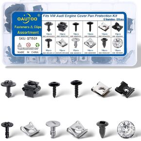 Oautoo 120pcs يناسب Audi Porsche VW & Skoda محرك غطاء حماية عموم حماية المسمار المسمار مشبك الجزأ