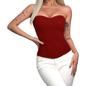 نساء y2k مثير المفعول المفرط - قبالة الكتف fishbone bustier مع Zipper ، bodyshaper لأرفار النادي والتواريخ