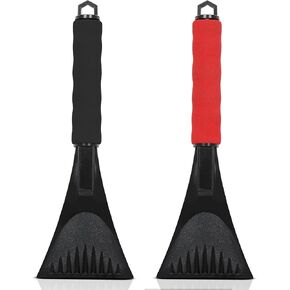 EcoNour Windshield Ice Scraper for Car | 2 Pack Scraper to Remove Snow, Frost, and Ice | Ice Crusher for Car Window with Foam Handle for Perfect Grip | Ice Removal Accessories