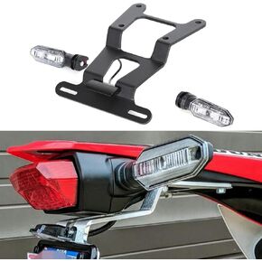 License Plate Bracket Holder Fender Eliminator Mount Kit LED Indicator Turn Signal Blinker Kit Motorcycle Tail Tidy Motorcycle License Plate Holder Compatible with CRF450L CRF 450RL 2019-2024