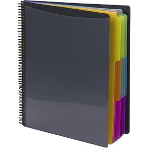 Smead 12 Pocket Poly Project Organizer ، حجم الرسالة ، علامة تبويب 1/3 ، رمادية بألوان زاهية (89207) (حزمة 1)
