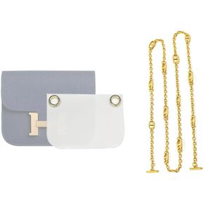 Constance Slim Wallet Insert مع سلسلة Constance Conversion Kit Constance محفظة إدراج على هدية سلسلة لها (فضية)