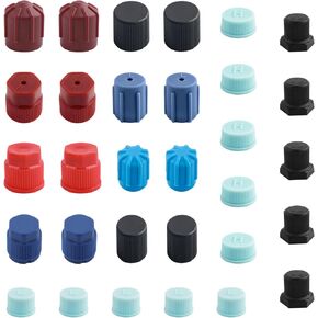 31PCS R12 R134a AC Caps for Cars,11 Sizes Car AC System Charging Port Caps for Air Conditioning Service,Universal AC Low Pressure Port Cap and High Pressure AC Caps Car Accessories