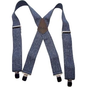 Holdup 2" Wide Contractor Suspenders for Men with Patented No-slip metal clip.