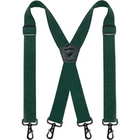 1.48" Wide Heavy Duty Suspender with 4 Swivel Hooks for Jeans Pants