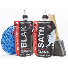 Blak+Gloz | The Super Shine Combo-حماية أكريليك للسيراميك-الهجين ، مرمم الإطارات والتقليم شبه الدهنية ، منخفضة-مرآة ، RVS- لعبة الجولف ودراجة نارية آمنة ، غسل مقاوم ، 5 دقائق جافة سعة 6.8 أوقية