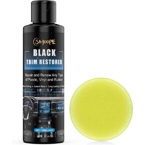 Black Trim Restorer Plastic Restorer Bring Plastic, Rubber, and Vinyl Black to New, Protects Against UV Rays, Detailing Supplies Conceal Scratches Tire- 4Oz