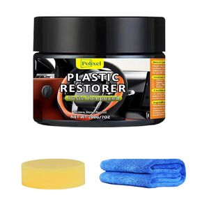 Plastic Restorer for Car – Car Trim & Bumper Renewal Paste, UV Protection for Faded Plastic, Rubber & Vinyl, Long-Lasting Matte Finish, No Sanding Required - 7oz / 200g