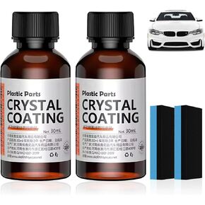 Acssart Car Plating Refurbishing Agent, Car Plastic Plating Refurbishing Agent, Car Polishing Agent, Crystal Coating for Car Plastic Parts, Nano Coating Agent, Suitable for DIY, Car(2 Pcs)