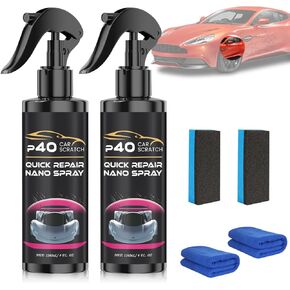 2 Pcs P40 Car Scratch Quick Repair Nano Spray, Instant Invisible Scratch Remover, Quick Paint Restoration, Long-Lasting Protection, Nano Car Scratch Remover for All Cars and Surfaces