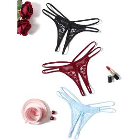 Avidlove Women Lace Panties Floral Lace Briefs Mesh Hollow Out G-String Thongs T-back Underwear 1-4 Pack