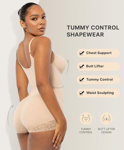 SHAPELLX Shapewear for Women Tummy Control Half Body Shaper Snatched Zipper Butt Lifting Faja Colombiana Bodysuits for Women in Saudi Arabia