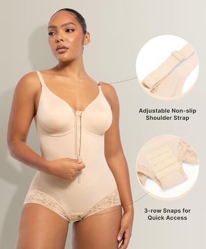 SHAPELLX Shapewear for Women Tummy Control Half Body Shaper Snatched Zipper Butt Lifting Faja Colombiana Bodysuits for Women in Saudi Arabia