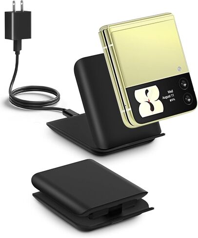 Wireless Charger, 2 in 1 Travel Foldable Fast Wireless Charging Stand for Samsung Galaxy Z Flip 5/4/3, Portable Wireless Charger for iPhone 15/14/13/12 Series,Galaxy Watch(Not for Apple Watch) in Kuwait