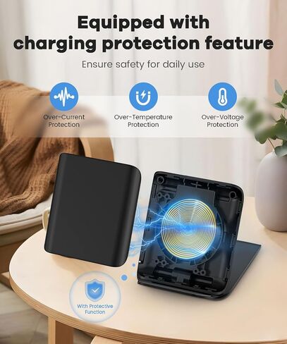 Wireless Charger, 2 in 1 Travel Foldable Fast Wireless Charging Stand for Samsung Galaxy Z Flip 5/4/3, Portable Wireless Charger for iPhone 15/14/13/12 Series,Galaxy Watch(Not for Apple Watch) in Kuwait