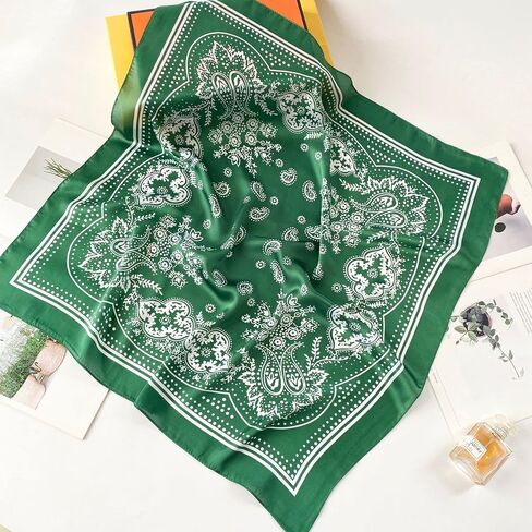 WENLOOY Square Satin Silk Feeling Hair Scarf Headscarf for Women/Men's Necktie Silk Bandanas Pocket Square in Saudi Arabia