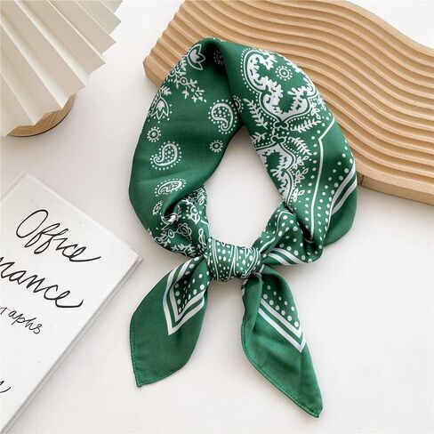 WENLOOY Square Satin Silk Feeling Hair Scarf Headscarf for Women/Men's Necktie Silk Bandanas Pocket Square in Saudi Arabia