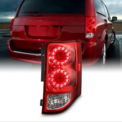 Akkon - Fits 2011-2020 Dodge Grand Caravan Premium LED Chrome Red Clear Clear Brake Light in Kuwait