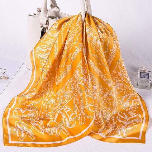 WENLOOY Square Satin Silk Feeling Hair Scarf Headscarf for Women/Men's Necktie Silk Bandanas Pocket Square in Saudi Arabia